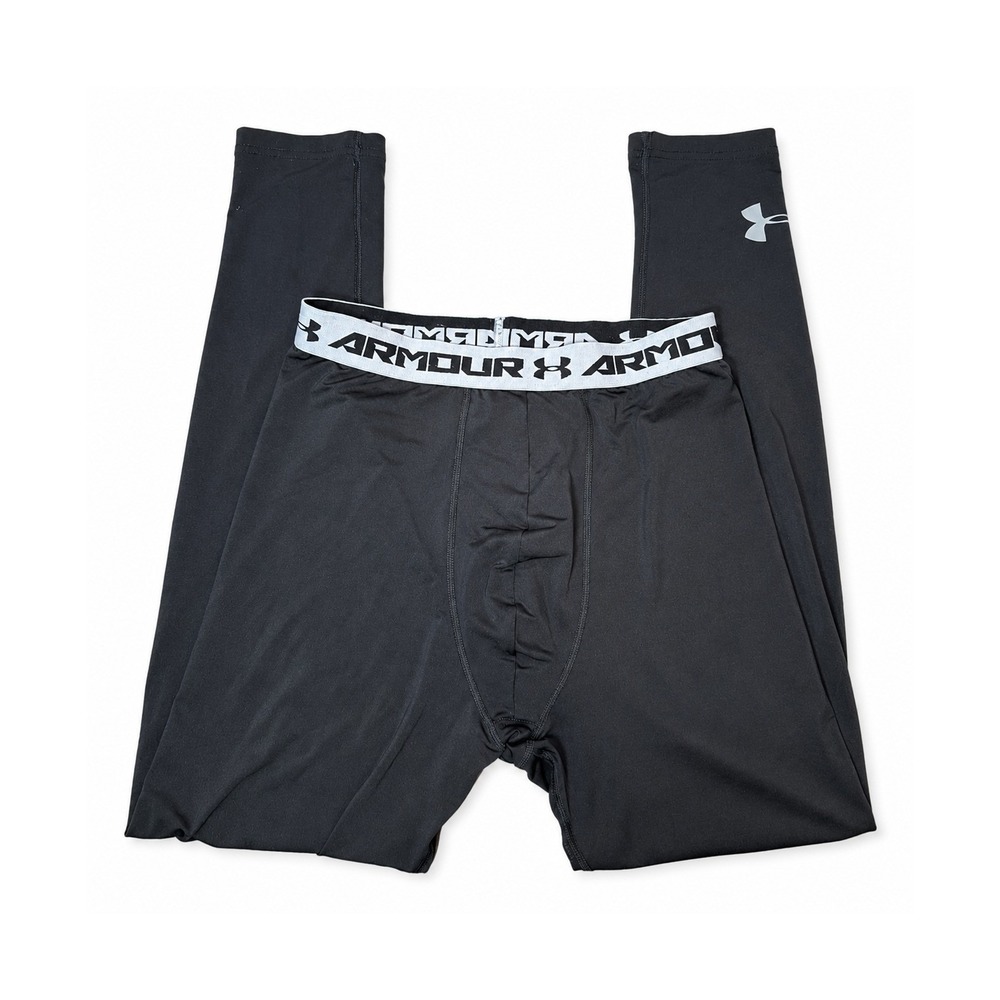 Under Armour HeatGear Compression Leggings Youth XL Black Fitted Base Layer